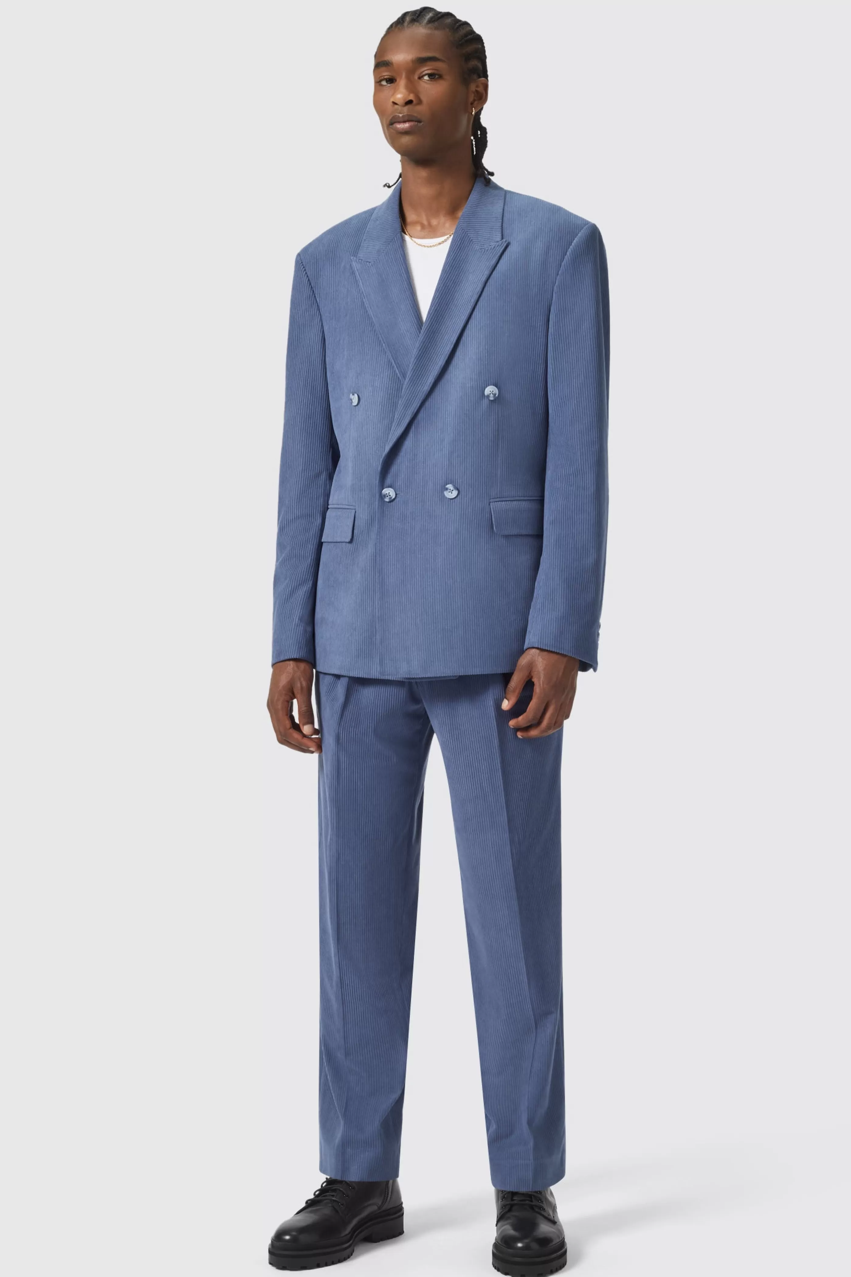 Pirlo Oversized Blue Corduroy Trouser | Twisted Tailor Hot